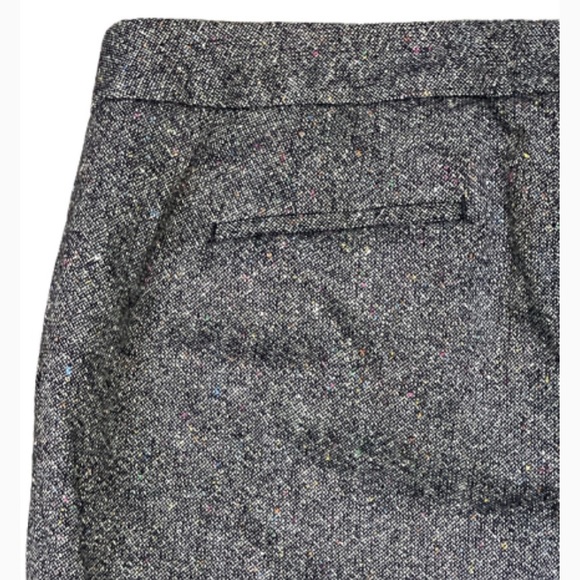Talbots Gray Trousers Straight Leg Style Tweed print pockets stretch  size 8 - Picture 7 of 15